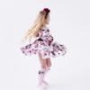 Picture of PRE ORDER Daga Girls Fashion Street Knee Socks With Bow - Ivory Burgundy