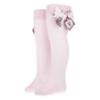 Picture of PRE ORDER Daga Girls Fashion Street Knee Socks With Bow - Pink Burgundy