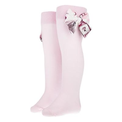 Picture of PRE ORDER Daga Girls Fashion Street Knee Socks With Bow - Pink Burgundy