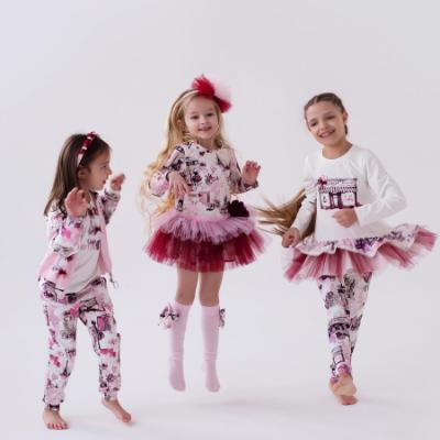 Picture of PRE ORDER Daga Girls Fashion Street Tutu Dress - Ivory Burgundy