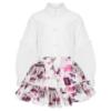 Picture of PRE ORDER Daga Girls Fashion Street Blouse & Skirt Set X 2 - Ivory Burgundy