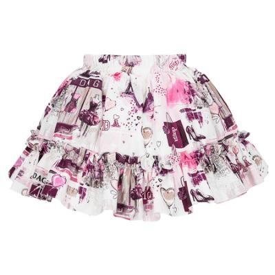 Picture of PRE ORDER Daga Girls Fashion Street Blouse & Skirt Set X 2 - Ivory Burgundy