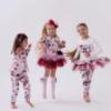 Picture of PRE ORDER Daga Girls Fashion Street Tunic & Legging Set X 2 - Ivory Burgundy