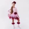 Picture of PRE ORDER Daga Girls Fashion Street Dress With Tulle - Pink Burgundy