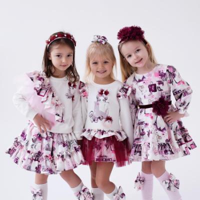 Picture of PRE ORDER Daga Girls Fashion Street Tulle Bow & Crystal Headband - Burgundy