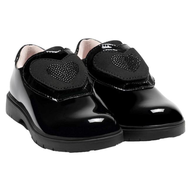 Picture of Lelli Kelly Ellie Girls Easy On School Shoe With 3 Trims - Black Patent