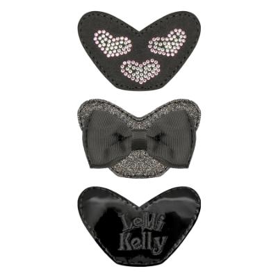 Picture of PRE ORDER Lelli Kelly Eloise Heart Girls Easy On School Shoe With 3 Trims - Black Patent