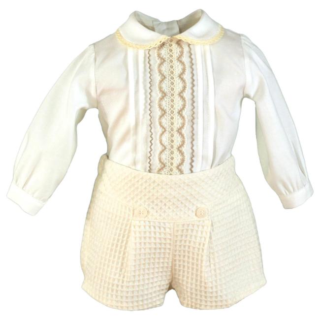 Picture of Miranda Baby Boys Blouse & Pants Set X 2 - Ivory Beige