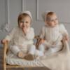 Picture of Miranda Baby Boys Romper & Bonnet Set X 2 - Ivory Beige