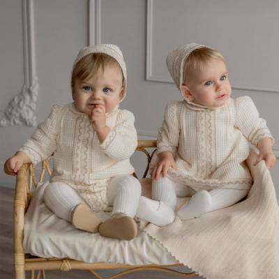 Picture of Miranda Baby Boys Romper & Bonnet Set X 2 - Ivory Beige