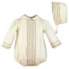 Picture of Miranda Baby Boys Romper & Bonnet Set X 2 - Ivory Beige
