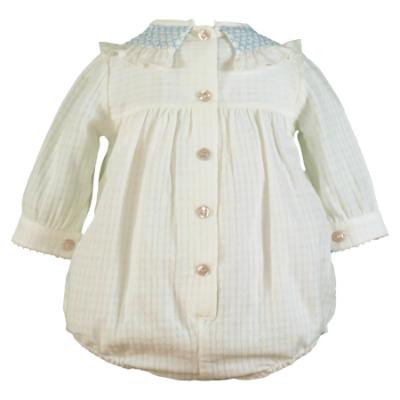 Picture of PRE ORDER Miranda Baby Boys Romper & Bonnet Set X 2 - Ivory Blue