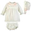 Picture of PRE ORDER Miranda Baby Girls Dress Pants & Bonnet Set X 3 - Ivory Pink