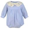 Picture of PRE ORDER Miranda Baby Boys Romper With Lace Collar - Blue