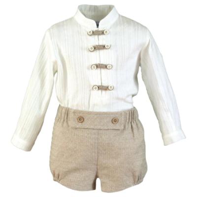 Picture of PRE ORDER Miranda Baby Boys Blouse & Pants Set X 2 - Ivory Beige
