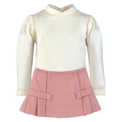 Picture of Miranda Girls Pleated Skirt Set X 2 - Ivory Pink