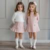 Picture of PRE ORDER Miranda Girls Pleated Skirt Set X 2 - Ivory Dark Pink