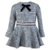 Picture of PRE ORDER Miranda Girls Woven Dress With Velvet Bow - Blue Navy