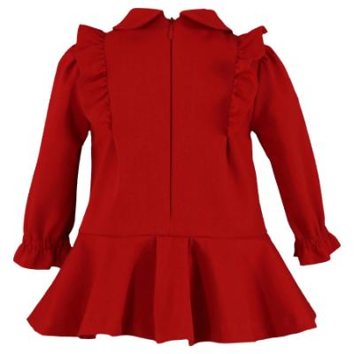 Picture of Miranda Baby Girls Drop Waist Dress With Bow - Red Navy