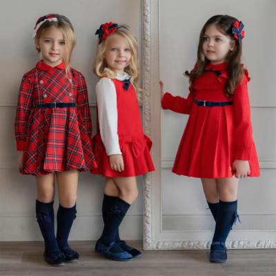 Picture of PRE ORDER Miranda Girls Big Bow Tunic & Blouse Set X 2 - Red