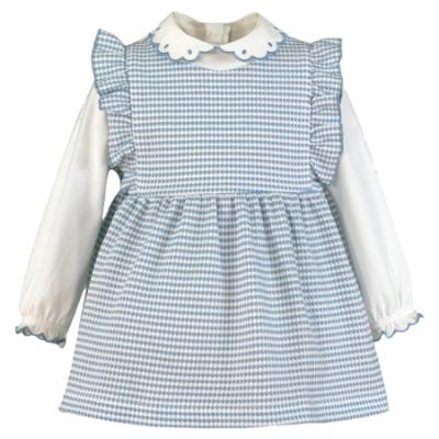 Picture of Miranda Baby Girls Frill Check Dress With Blouse - Blue