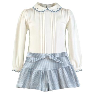 Picture of PRE ORDER Miranda Girls Frill Check Dress With Blouse - Blue