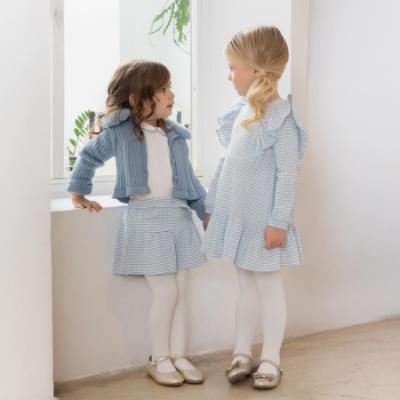 Picture of PRE ORDER Miranda Girls Frill Check Dress With Blouse - Blue