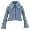 Picture of PRE ORDER Miranda Girls Ribbed Cardigan With Faux Fur Collar - Blue