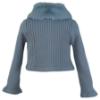 Picture of Miranda Girls Ribbed Cardigan With Faux Fur Collar - Blue