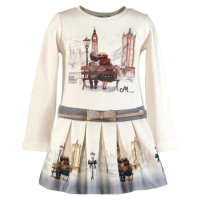 Picture of PRE ORDER Miranda Girls London Graphics Skirt Set - Ivory Grey