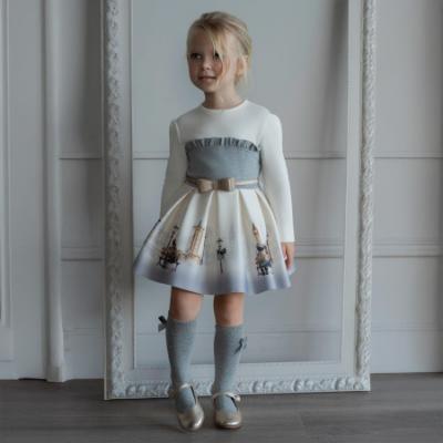 Picture of PRE ORDER Miranda Girls London Graphics Dress - Ivory Grey
