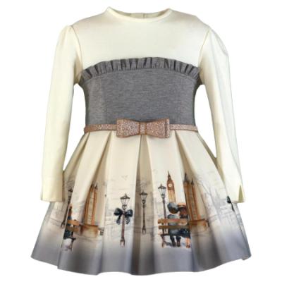 Picture of PRE ORDER Miranda Girls London Graphics Dress - Ivory Grey