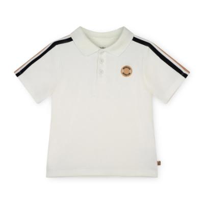 Picture of PRE ORDER Mitch & Son JNR Lennox Tape Detail Polo Top - Snow White