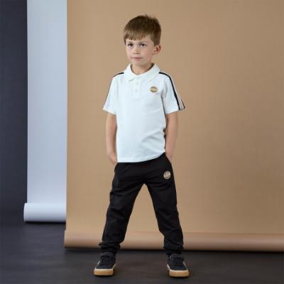 Picture of PRE ORDER Mitch & Son JNR Lennox Tape Detail Polo Top - Snow White