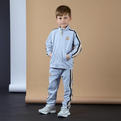Picture of PRE ORDER Mitch & Son JNR Lorenzo Melange Zipper Tracksuit Set X 2 - Grey Marl