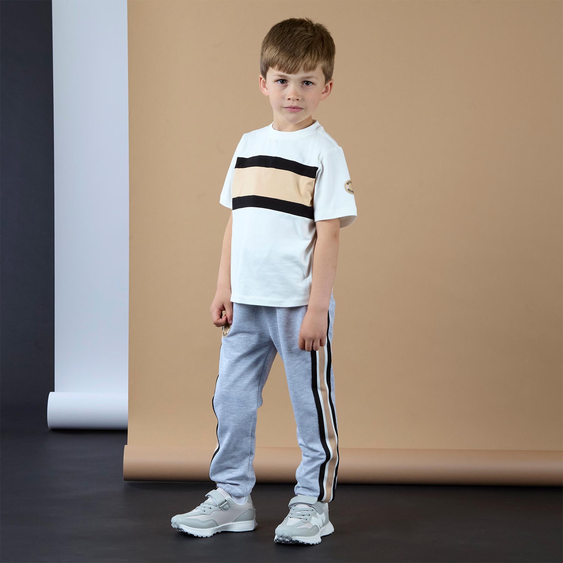 Mitch & Son JNR Lorenzo Melange Zipper Tracksuit Set X 2 - Grey Marl.