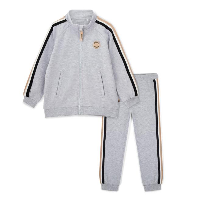 Picture of Mitch & Son JNR Lorenzo Melange Zipper Tracksuit Set X 2 - Grey Marl