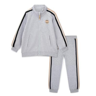 Picture of PRE ORDER Mitch & Son JNR Lorenzo Melange Zipper Tracksuit Set X 2 - Grey Marl