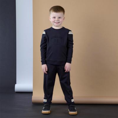 Picture of PRE ORDER Mitch & Son JNR Luis Embossed Crew Neck Tracksuit - Black