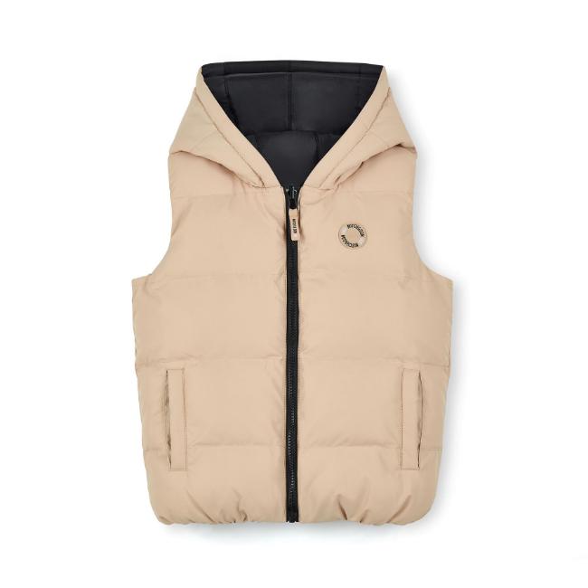Picture of Mitch & Son JNR James Reversible Gilet - Latte Beige Black