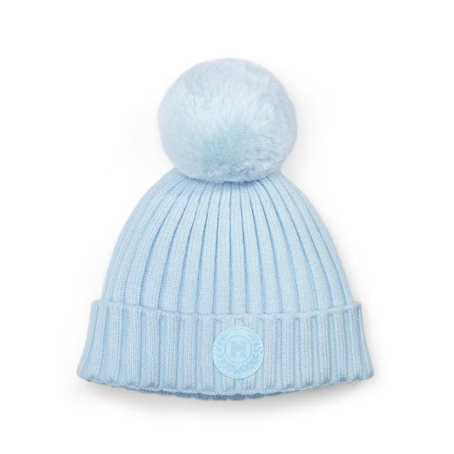 Picture of Mitch & Son Winter Crest Jimmy Knitted Hat Detachable Pom Pom - Sky Blue