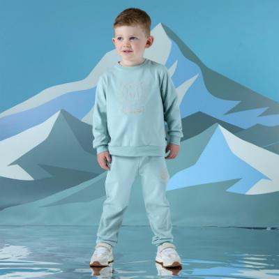 Picture of PRE ORDER Mitch & Son Winter Crest Jaxon Crest Embroidery Crewneck Tracksuit - Icy Jade