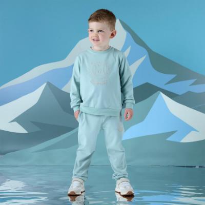 Picture of PRE ORDER Mitch & Son Winter Crest Jaxon Crest Embroidery Crewneck Tracksuit - Icy Jade