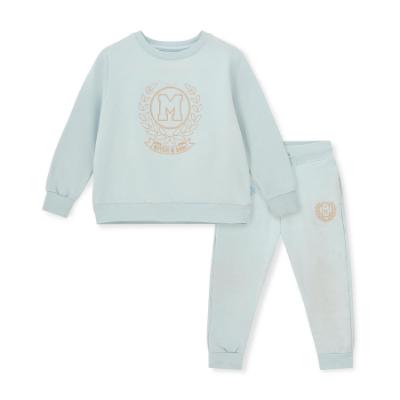 Picture of PRE ORDER Mitch & Son Winter Crest Jaxon Crest Embroidery Crewneck Tracksuit - Sky Blue