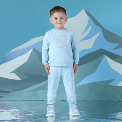 Picture of PRE ORDER Mitch & Son Winter Crest Jaxon Crest Embroidery Crewneck Tracksuit - Sky Blue