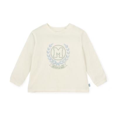 Picture of PRE ORDER Mitch & Son Winter Crest Jonah Crest Embroidery Top - Snow White