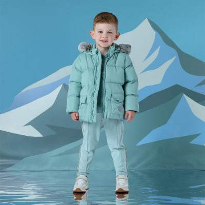 Picture of PRE ORDER Mitch & Son Winter Crest Jack Fur Trimmed Padded Jacket - Icey Jade