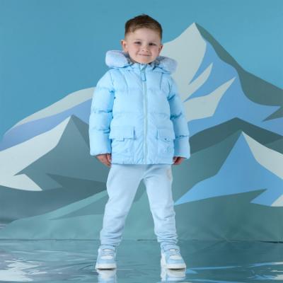 Picture of PRE ORDER Mitch & Son Winter Crest Jack Fur Trimmed Padded Jacket - Sky Blue
