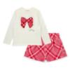 Picture of PRE ORDER A Dee Love Story Lexi Check Bow Short Set X 2 - Snow White Red