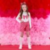 Picture of PRE ORDER A Dee Love Story Lexi Check Bow Short Set X 2 - Snow White Red